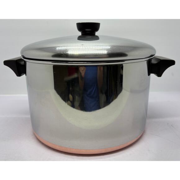 Vintage Revere Ware 1801 Copper Bottom 6 Quart Stock Pot With Lid Clinton, IL